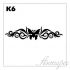 Трафарет для блеск и био тату. Узор с бабочкой 9х9